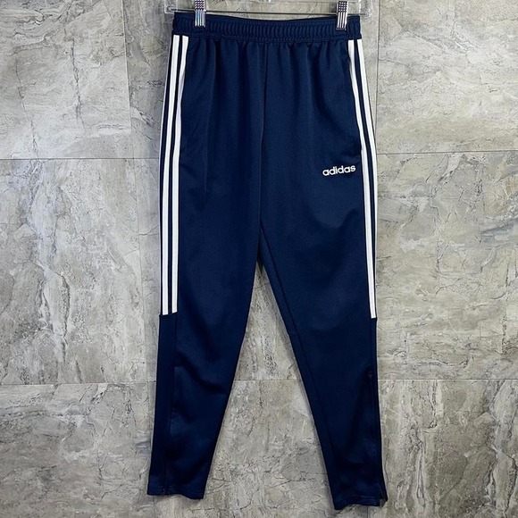 adidas Pants - Navy blue Adidas tracksuit bottoms with white stripes Woman's Small